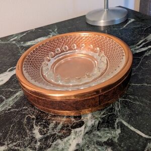 Vintage Copper and Glass Ashtray